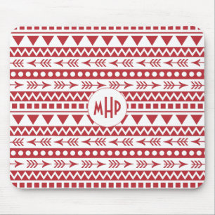 Tapis De Souris Motif Aztec personnalisé monogramme mousepad
