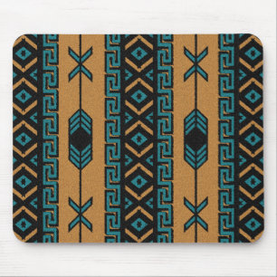 Tapis De Souris Motif aztèque de turquoise de sud-ouest