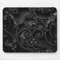 Motif baroque gothique noir de remous