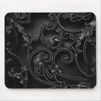 Tapis De Souris Motif baroque gothique noir de remous