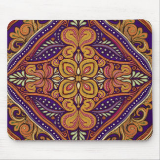 Tapis De Souris Motif Batik Jaune Bleu