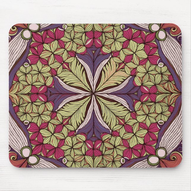 Tapis De Souris Motif Batik Rouge Bleu (Devant)