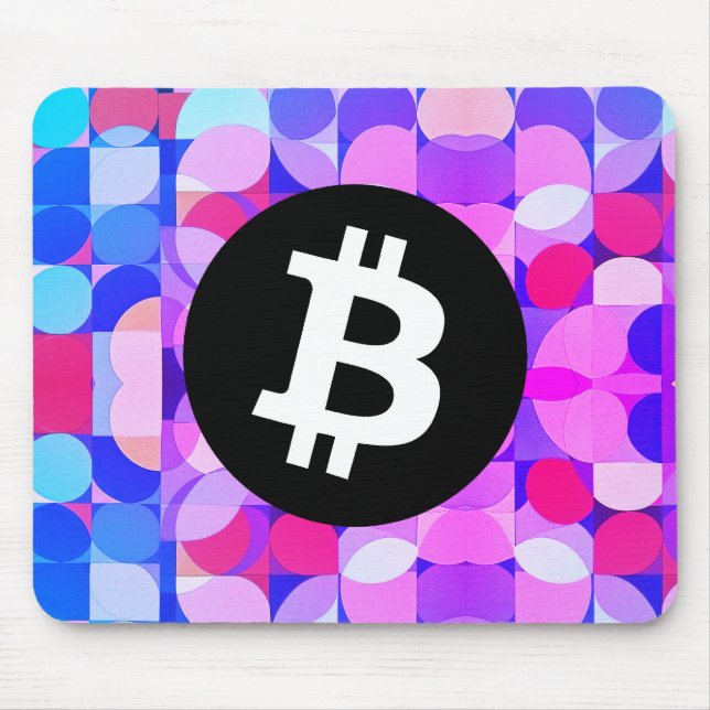 Tapis De Souris Motif Bitcoin coloré (Devant)