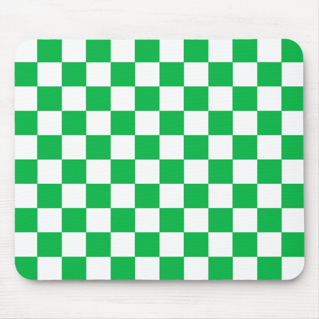 Tapis De Souris Motif blanc À damiers blanc vert (Devant)