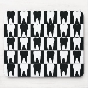 Tapis De Souris Motif blanc et noir de dents