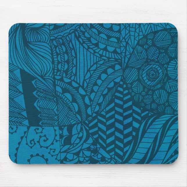 Tapis De Souris Motif bleu Art Abstrait (Devant)