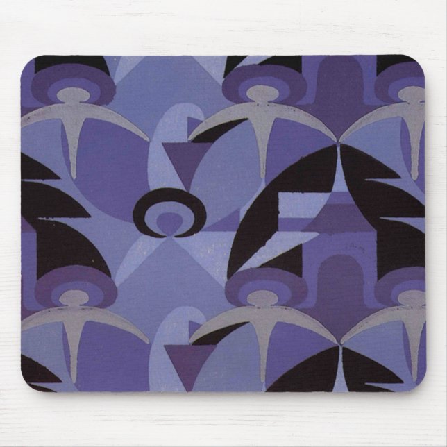Tapis De Souris Motif bleu d'art déco - Mousepad (Devant)