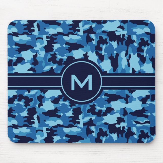 Tapis De Souris Motif bleu de camouflage d'armée (Devant)