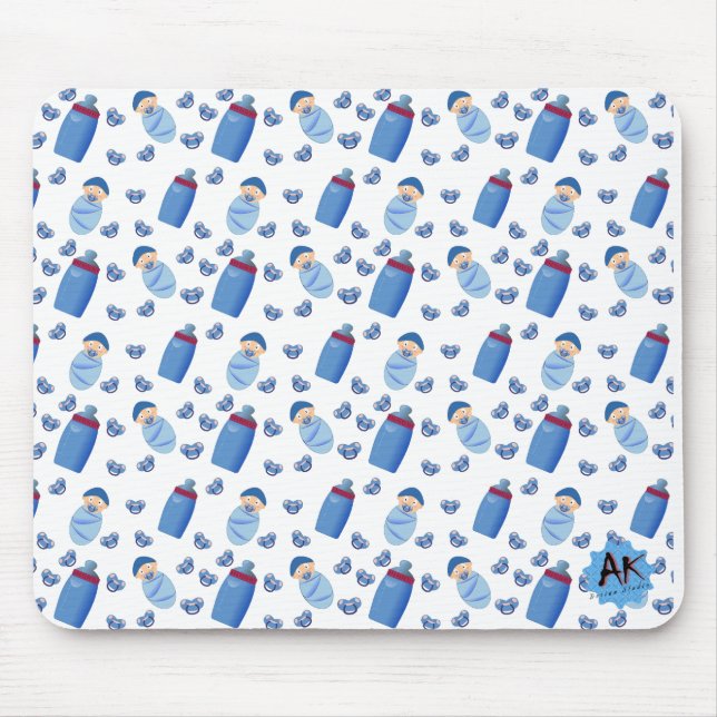 Tapis De Souris Motif bleu de la bouteille de bébé (Devant)