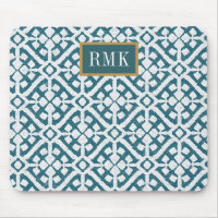 Motif bleu du monogramme | Amadora