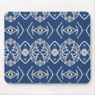 Tapis De Souris Motif Bleu et Blanche Formes de neige