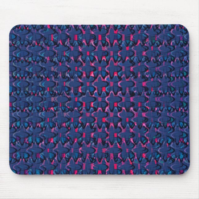 Tapis De Souris Motif bleu et rose rétro (Devant)
