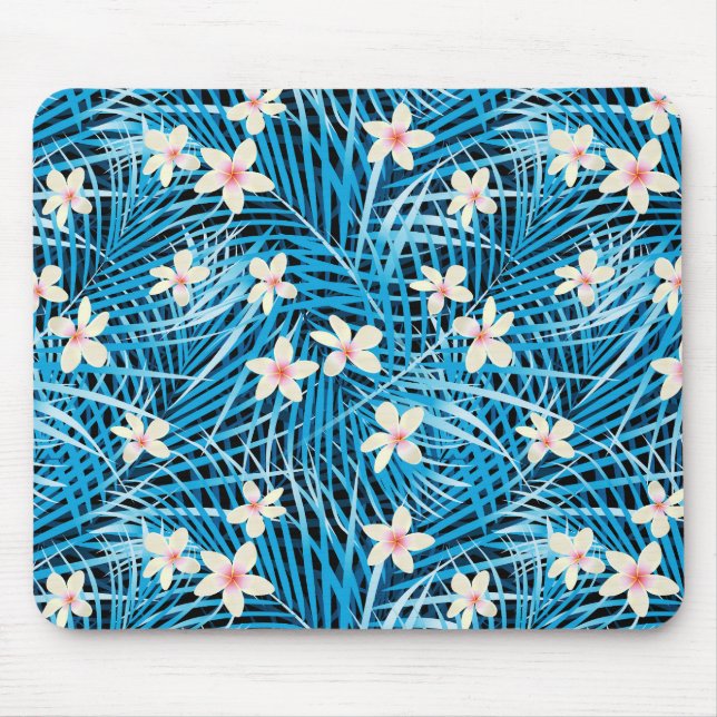 Tapis De Souris Motif bleu Feuille (Devant)