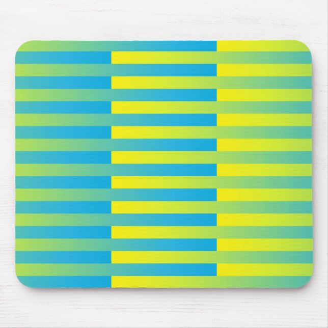 Tapis De Souris Motif bleu jaune vert rayé (Devant)