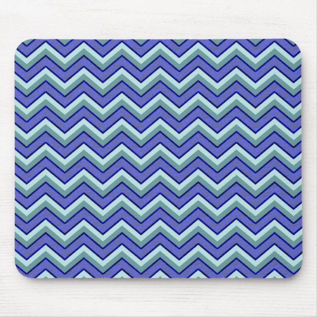 Tapis De Souris Motif Blue Sapphire Chevron (Devant)