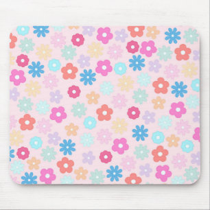 Tapis De Souris Motif Boho Rose Daisy Flowers