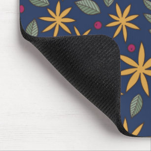 Tapis De Souris Motif botanique à motif floral doré