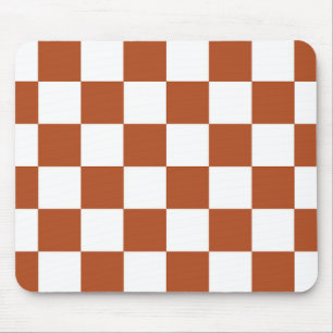 Tapis De Souris Motif Brown blanc À damiers chèque