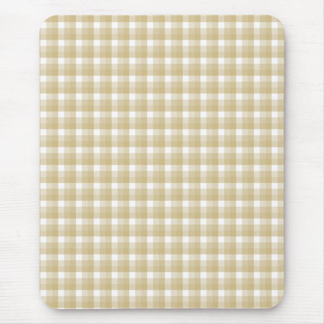 Tapis De Souris Motif brun clair de contrôle. Guingan beige (Devant)