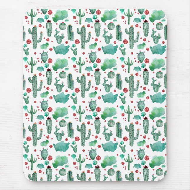 Tapis De Souris motif cactus et ladybug - arrière - plan blanc (Devant)