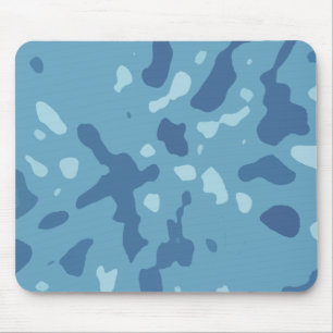 Tapis De Souris Motif camouflage abstrait bleu pastel 
