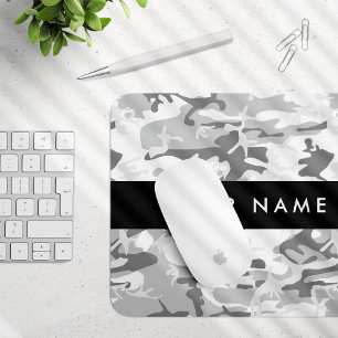 Tapis De Souris Motif camouflage neige hivernale grise Personnalis