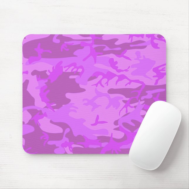Tapis De Souris Motif Camouflage violet clair (Avec souris)