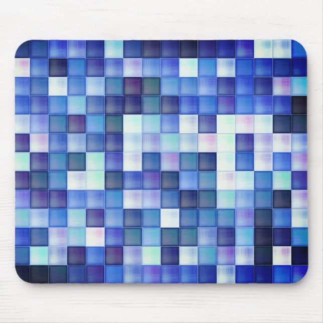 Tapis De Souris Motif carré bleu de pixels de jeu vidéo (Devant)