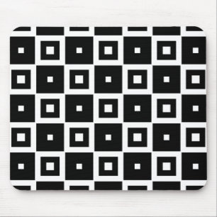 Tapis De Souris Motif Carré contemporain tendance noir et blanc