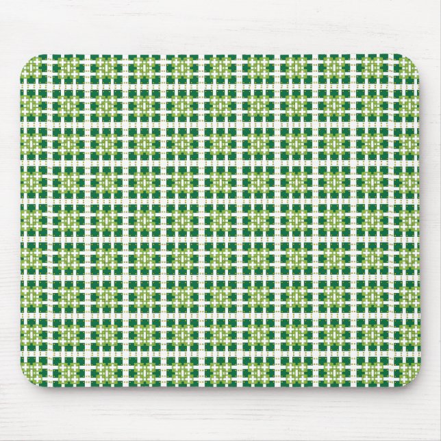 Tapis De Souris Motif carré de la forêt verte géométrique moderne (Devant)