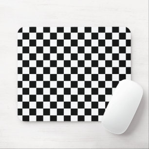 Tapis De Souris Motif carré élégant noir et blanc