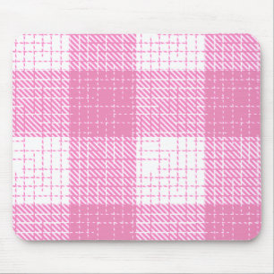 Tapis De Souris Motif carreaux à carreaux gras rose et blanc