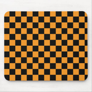 Tapis De Souris Motif carreaux orange et noir classique