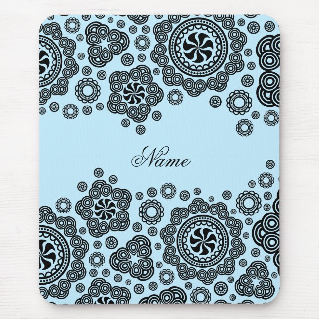 Tapis De Souris Motif Cercles noirs et bleus (Devant)