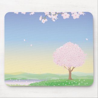 Tapis de souris motif cerisier