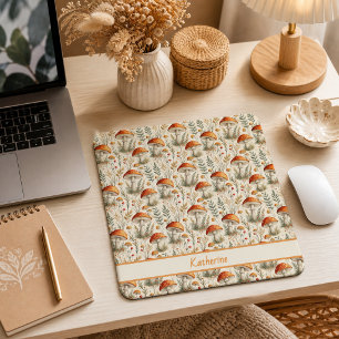 Tapis De Souris Motif champêtre bohème à champignons