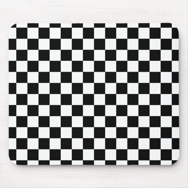 Tapis De Souris Motif checkered noir et blanc (Devant)
