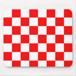 Tapis De Souris Motif chèque À damiers blanc rouge