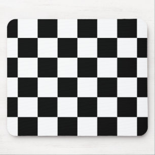 Tapis De Souris Motif chèque À damiers noir blanc