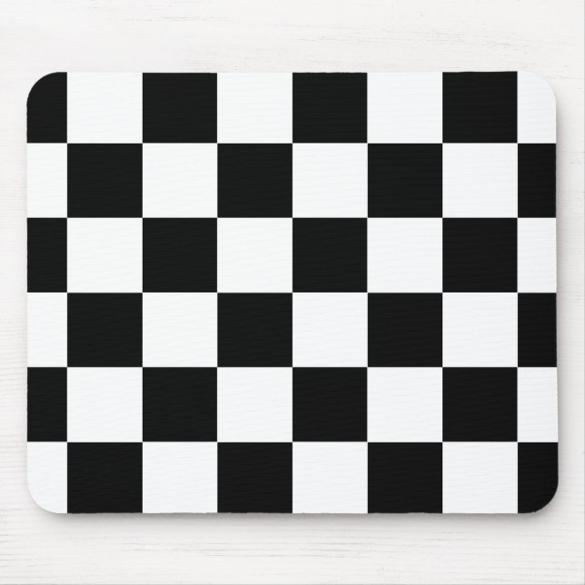 Tapis De Souris Motif chèque À damiers noir blanc (Devant)