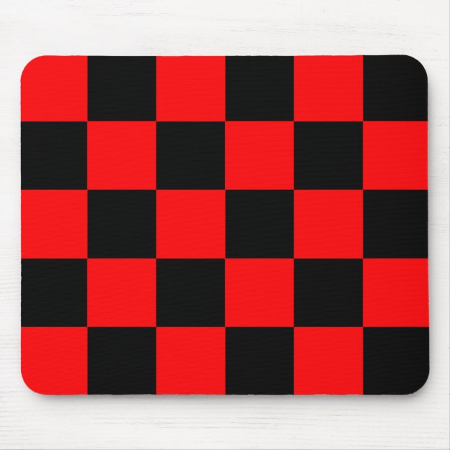 Tapis De Souris Motif chèque À damiers rouge (Devant)