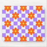 Tapis De Souris Motif Chèque Violet Avec Fleur Hippie Orange<br><div class="desc">Motif Chèque Violet Avec Fleur Hippie Orange</div>