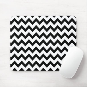 Tapis De Souris Motif Chevron noir et blanc simple