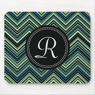 Tapis De Souris Motif Chevron Tribal Tribal Noir Monogramme