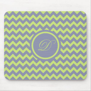 Tapis De Souris Motif Chevron Vert Et Gris Bleu