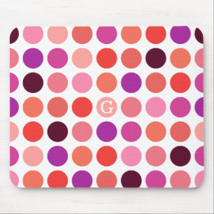 Tapis De Souris Motif chic et coloré à pois monogramme