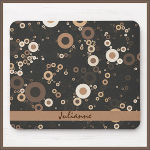 Tapis De Souris Motif circulaire Brown et beige rétro