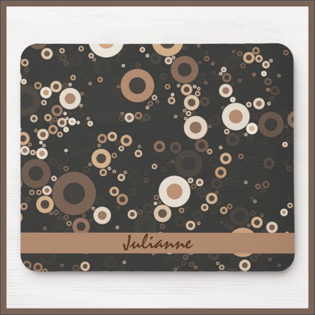 Tapis De Souris Motif circulaire Brown et beige rétro (Créateur téléchargé)