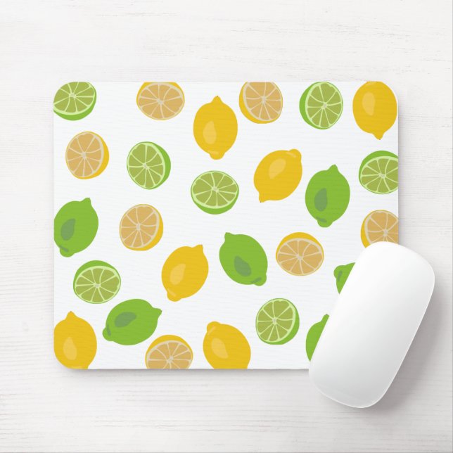 Tapis De Souris Motif citron et citron vert (Avec souris)