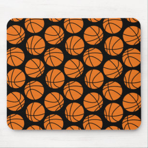 Tapis De Souris Motif Classique de Basketball sur Fond Noir